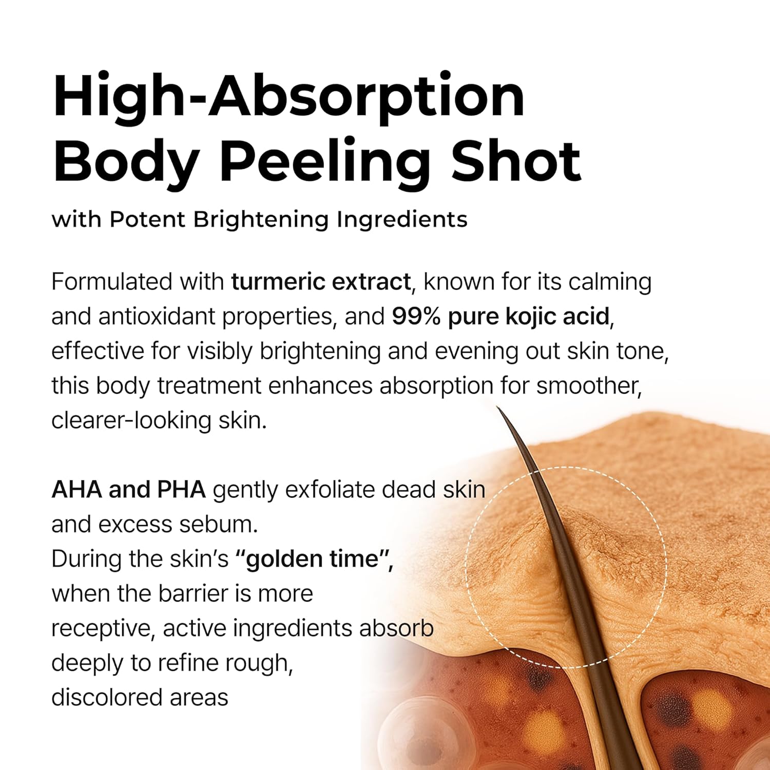 Peel Shot Kojic Acid Turmeric Body Exfoliator Spray 6.76 Fl.Oz